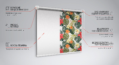 Rolgordijn verduisterend Tropische bloemen en bladeren