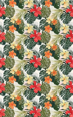 Rolgordijn verduisterend Tropische bloemen en bladeren