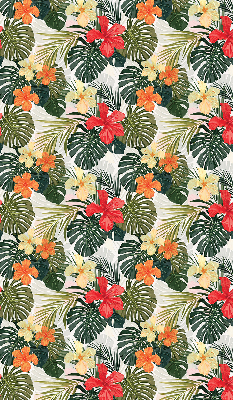 Rolgordijn verduisterend Tropische bloemen en bladeren