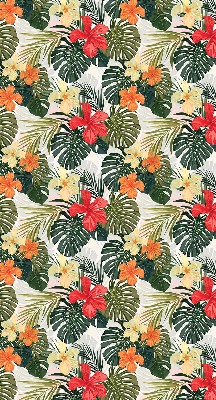 Rolgordijn verduisterend Tropische bloemen en bladeren