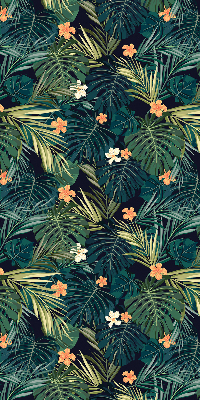 Rolgordijn voor het raam Tropische bladeren en bloemen