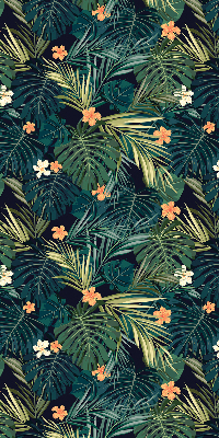 Rolgordijn voor het raam Tropische bladeren en bloemen