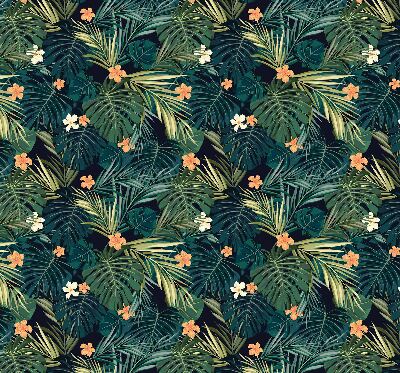 Rolgordijn voor het raam Tropische bladeren en bloemen