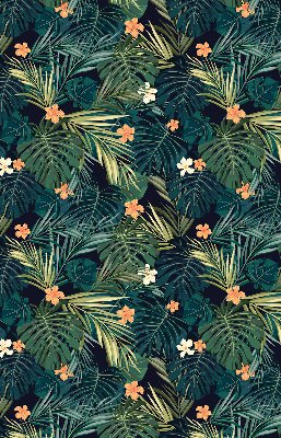 Rolgordijn voor het raam Tropische bladeren en bloemen