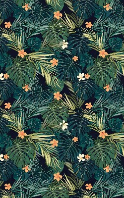 Rolgordijn voor het raam Tropische bladeren en bloemen