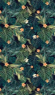 Rolgordijn voor het raam Tropische bladeren en bloemen