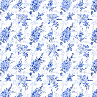 Rolgordijn verduisterend Blauwe bloemen