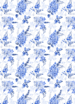 Rolgordijn verduisterend Blauwe bloemen