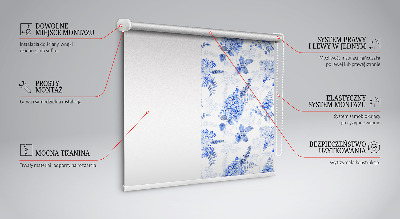 Rolgordijn verduisterend Blauwe bloemen