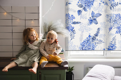 Rolgordijn verduisterend Blauwe bloemen