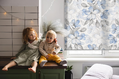 Rolgordijn voor het raam Bloemen