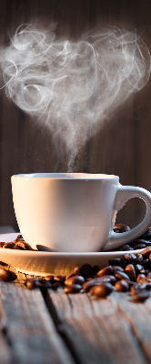 Rolgordijn voor het raam Een kopje koffie