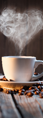 Rolgordijn voor het raam Een kopje koffie