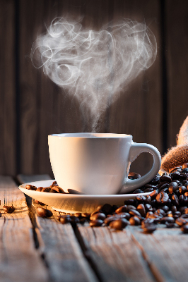 Rolgordijn voor het raam Een kopje koffie