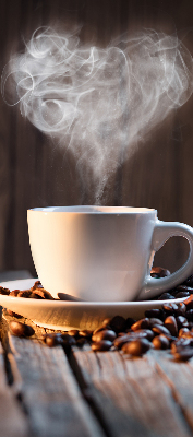 Rolgordijn voor het raam Een kopje koffie