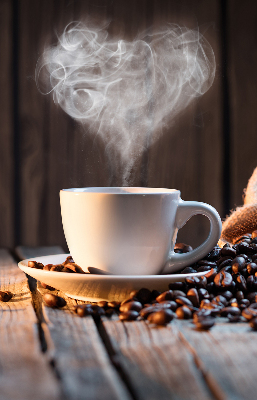 Rolgordijn voor het raam Een kopje koffie