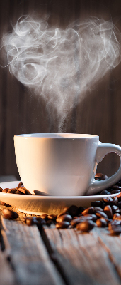 Rolgordijn voor het raam Een kopje koffie