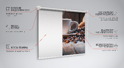 Rolgordijn voor het raam Een kopje koffie