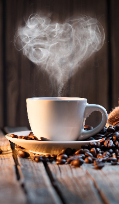 Rolgordijn voor het raam Een kopje koffie