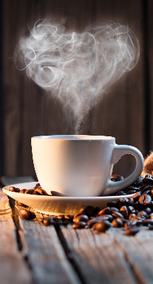 Rolgordijn voor het raam Een kopje koffie