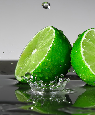 Rolgordijn verduisterend Limoenen in water