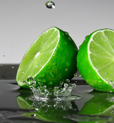 Rolgordijn verduisterend Limoenen in water