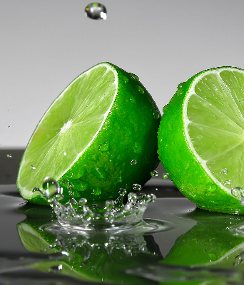 Rolgordijn verduisterend Limoenen in water