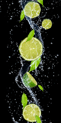 Rolgordijn voor het raam Kalk die in het water valt