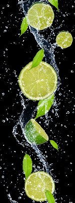 Rolgordijn voor het raam Kalk die in het water valt