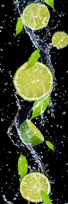 Rolgordijn voor het raam Kalk die in het water valt