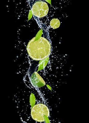 Rolgordijn voor het raam Kalk die in het water valt