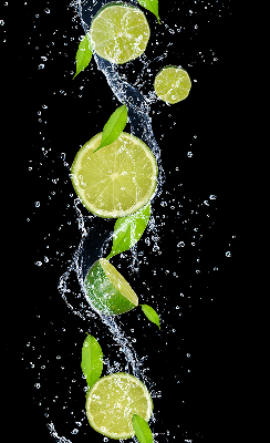 Rolgordijn voor het raam Kalk die in het water valt