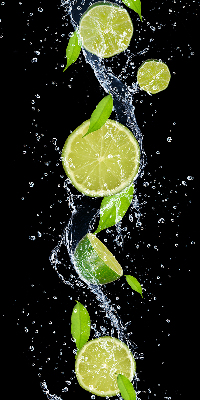 Rolgordijn voor het raam Kalk die in het water valt