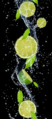 Rolgordijn voor het raam Kalk die in het water valt