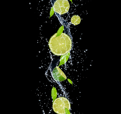 Rolgordijn voor het raam Kalk die in het water valt