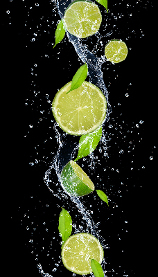 Rolgordijn voor het raam Kalk die in het water valt