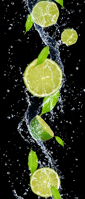 Rolgordijn voor het raam Kalk die in het water valt