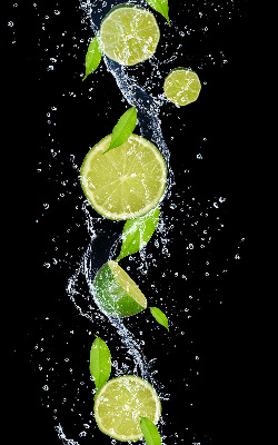 Rolgordijn voor het raam Kalk die in het water valt