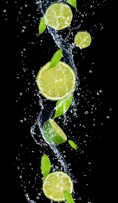 Rolgordijn voor het raam Kalk die in het water valt