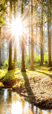 Rolgordijn verduisterend De zon schijnt door de bomen