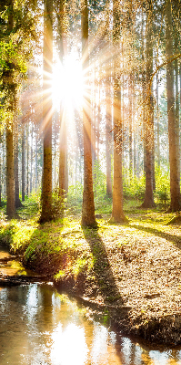 Rolgordijn verduisterend De zon schijnt door de bomen