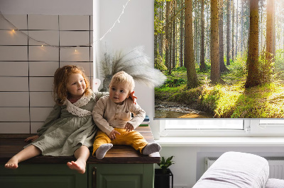 Rolgordijn verduisterend De zon schijnt door de bomen