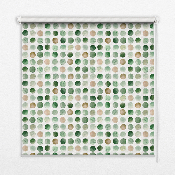 Rolgordijn voor het raam Groene cirkels
