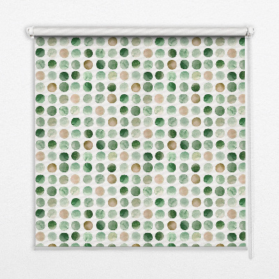 Rolgordijn voor het raam Groene cirkels