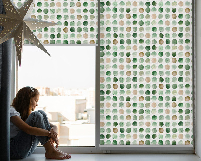 Rolgordijn voor het raam Groene cirkels