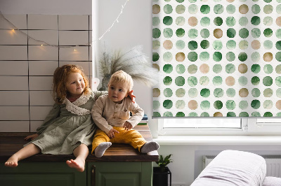 Rolgordijn voor het raam Groene cirkels