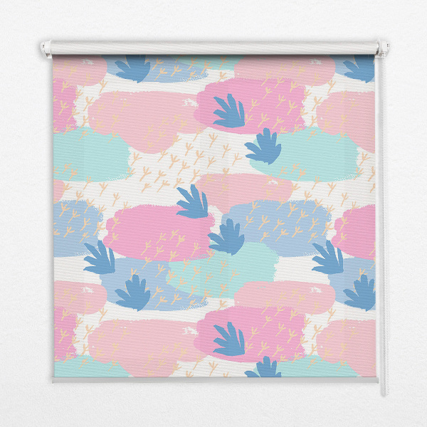 Rolgordijn voor het raam Sporen op een gekleurde achtergrond