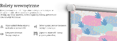 Rolgordijn voor het raam Sporen op een gekleurde achtergrond