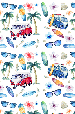 Rolgordijn verduisterend Hawaïaanse auto's en palmbomen