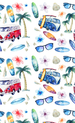 Rolgordijn verduisterend Hawaïaanse auto's en palmbomen